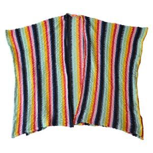 Vilagallo Colorful Striped Crochet Knit Swimsuit Coverup Cardigan Size Small